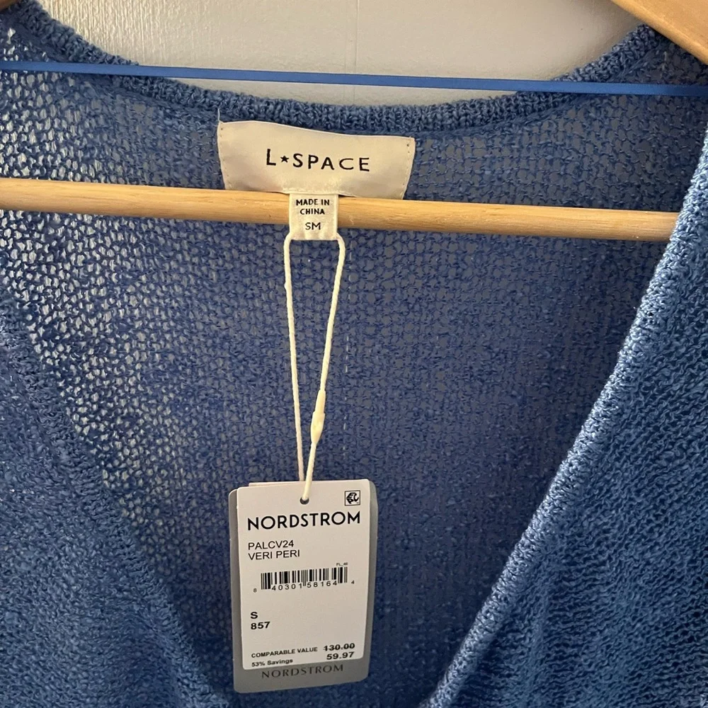 l*space Blue V-Neck Knit Long-Sleeve Dress - Picture 4 of 4